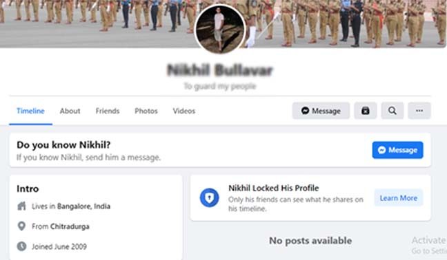 ಫೇಸ್ ಬುಕ್ ಹ್ಯಾಕರ್ ಕಣ್ತಪ್ಪಿಸಲು ಕಾರವಾರ ಎಎಸ್ಪಿ ಪ್ಲಾನ್